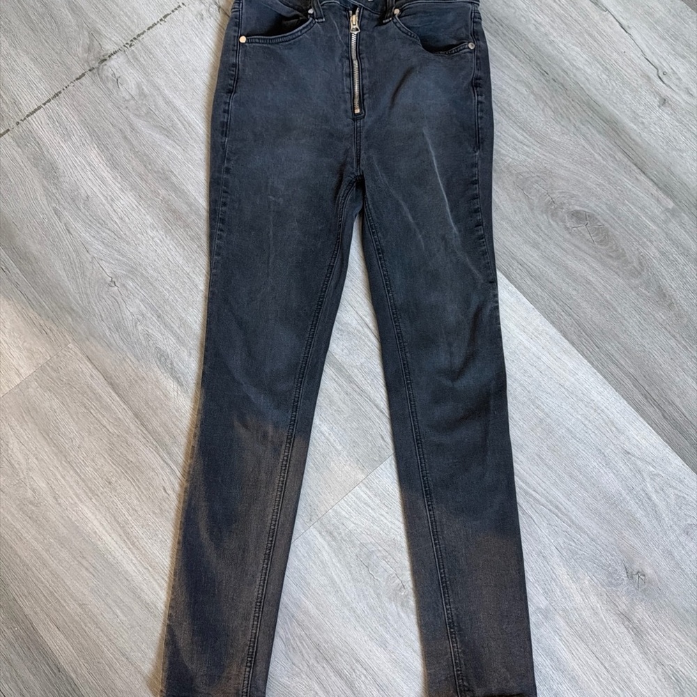 rag & bone Black Skinny Zip-Front Jeans